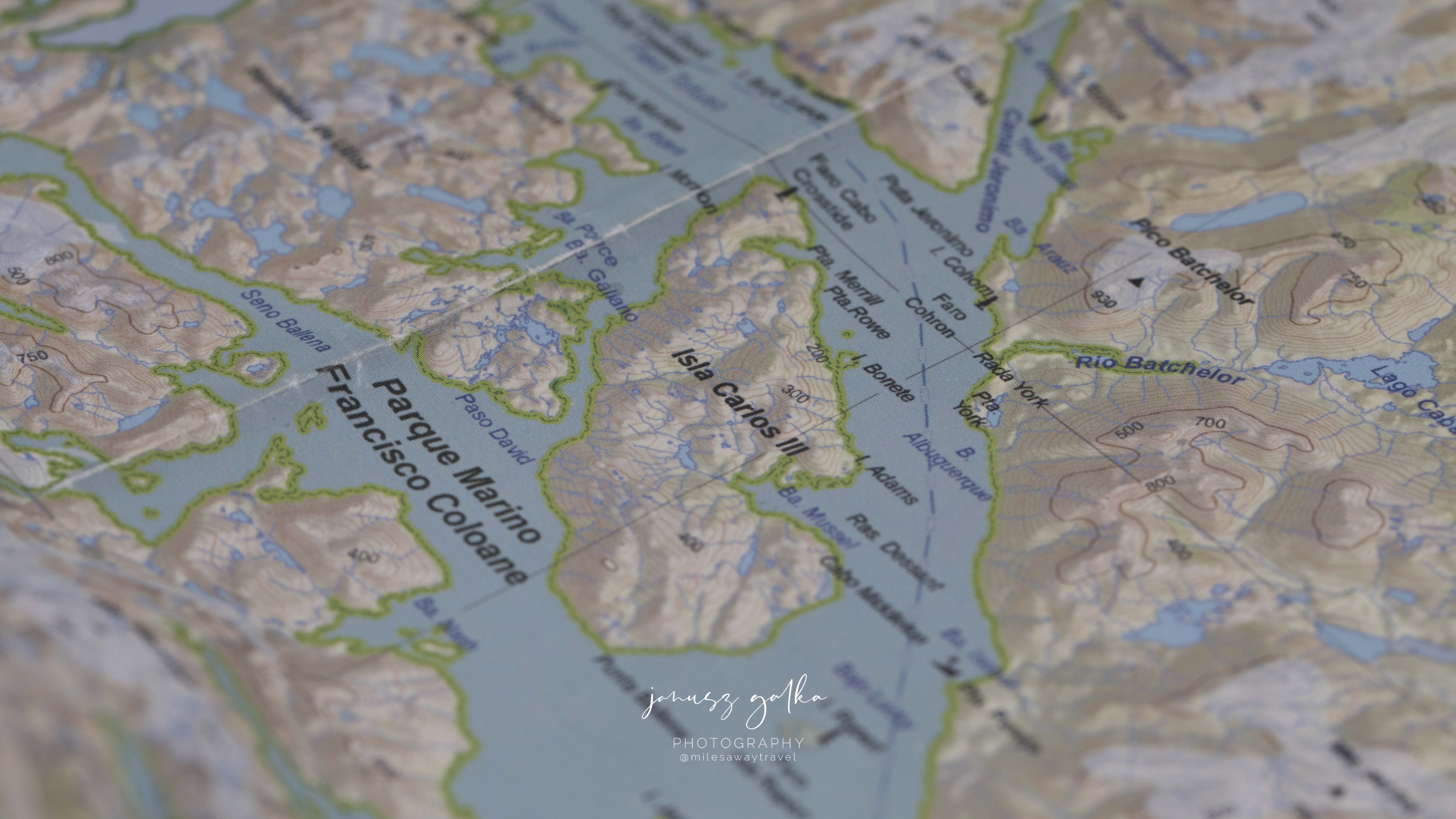 Mapa wysypy Karola Trzeciego, Isla Carlos III, Chile